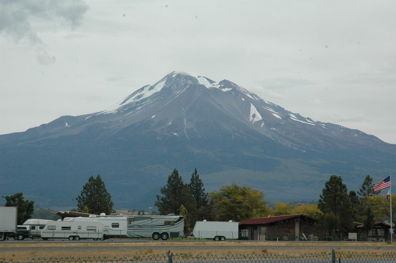 Mt. Shasta as seen from rest stop on I-5 at Weed Airport