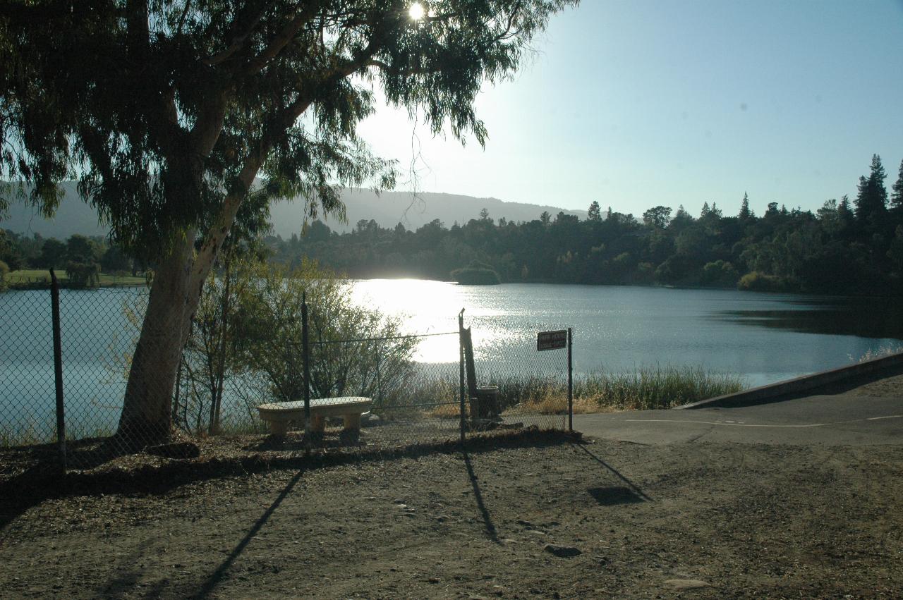 Sunset over Vasona Lake in Los Gatos, near San Jose, California