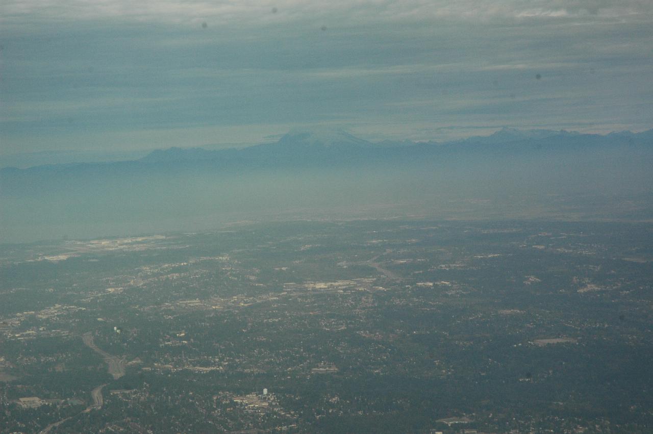 Mt. Baker, somewhat obscured by clouds