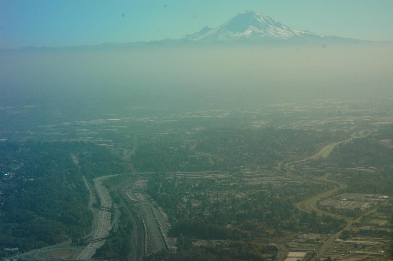 Mt. Rainier as seen from above Boeing Field