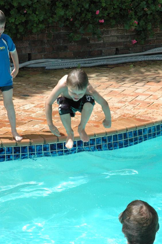 Tynan about to plunge into pool at Currey's before Nat's return to London