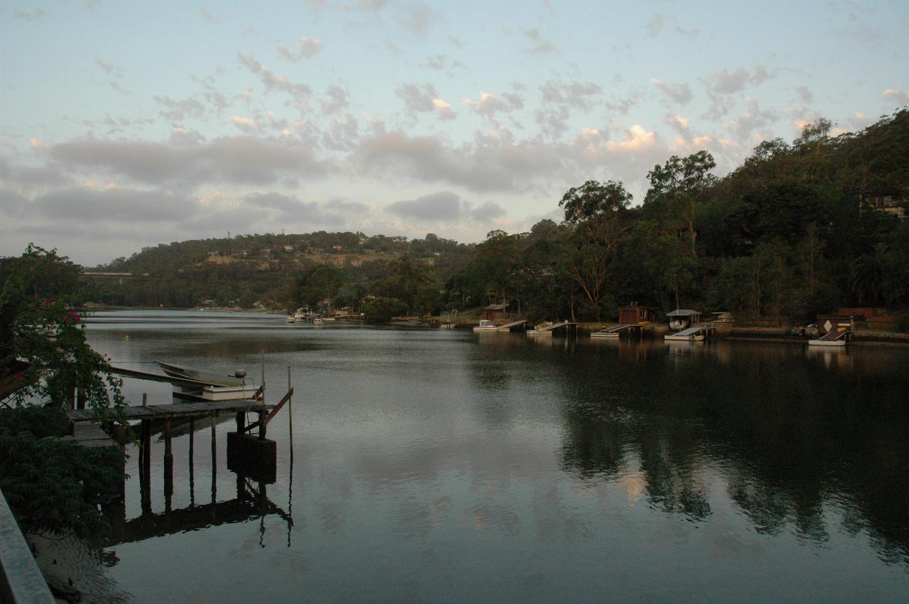 Sunset on the Woronora River at Crofts' home, after Christmas Eve Mass