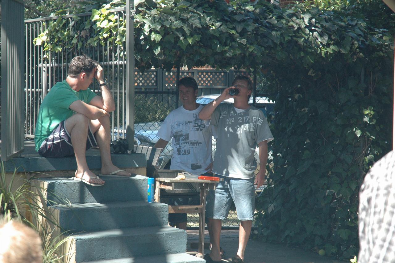 Crofts boys: Stewart, Boyd and Cameron at Woronora on Christmas morning