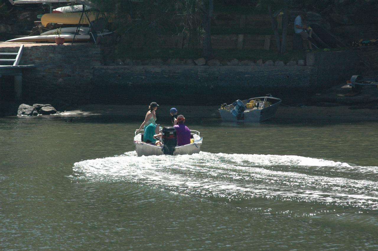 Christmas morning boating on Woronora at Cameron and Michelle's