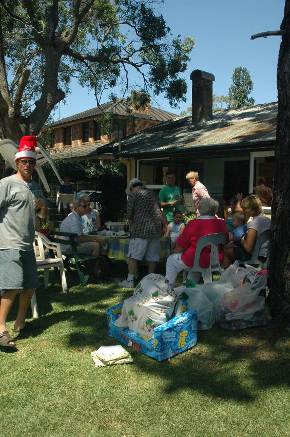 Distributing Christmas presents on Christmas morning at Cameron and Michelle's