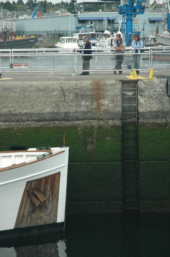 Rob Michael checking out his new camera at Ballard Locks