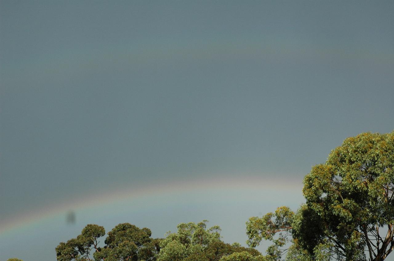 Double rainbow during storm at Illawong as seen from patio