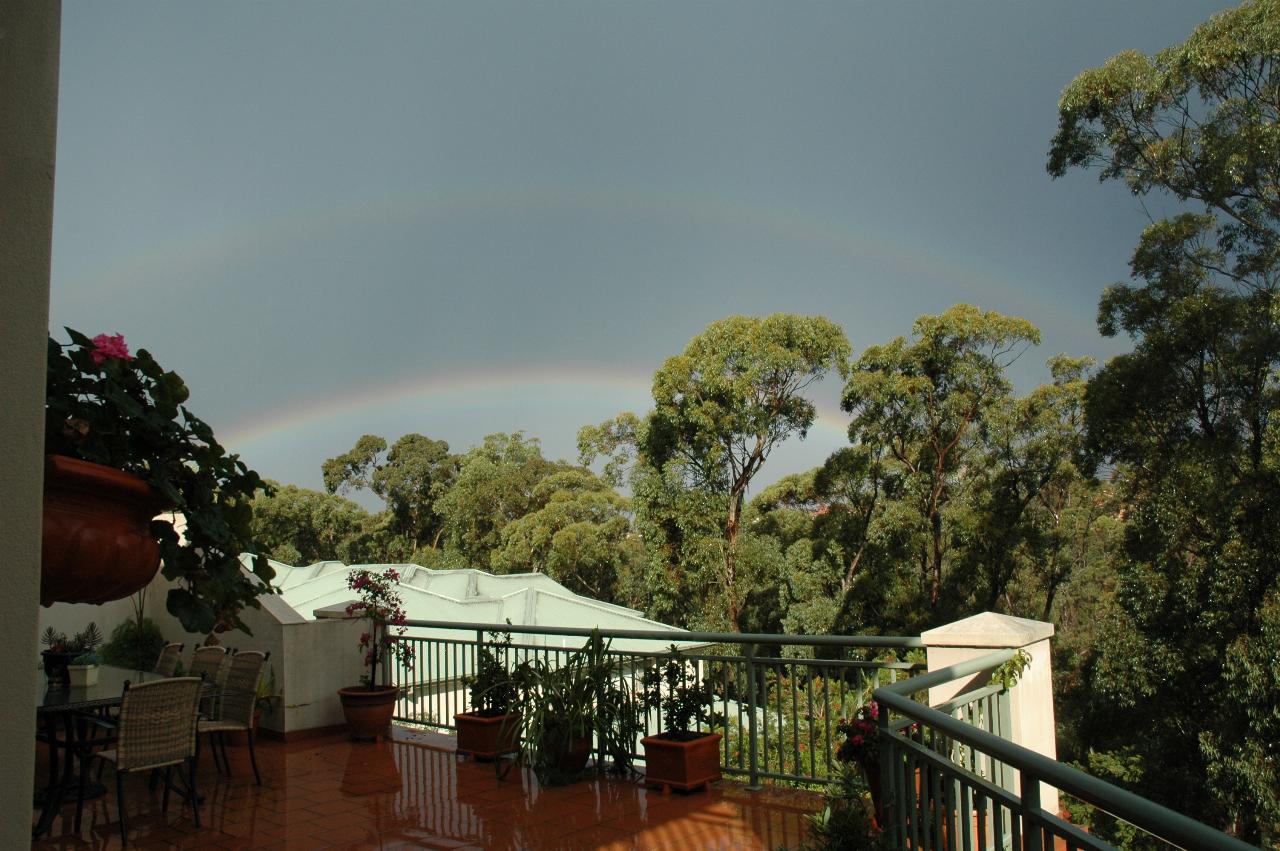 Double rainbow during storm at Illawong as seen from patio