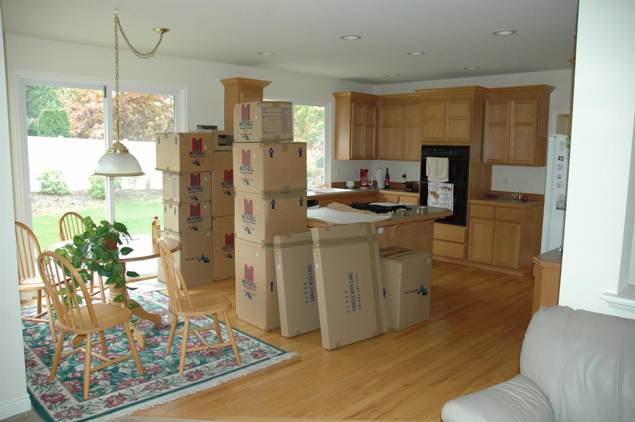 Kitchen all packed pre-move