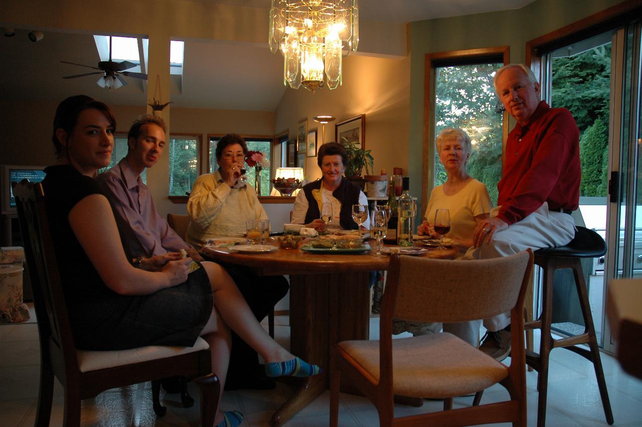 Dinner at McKinley's for Adrian & Dinah: Chrissy, Simon, Dinah, Adrian, Judy & Bill