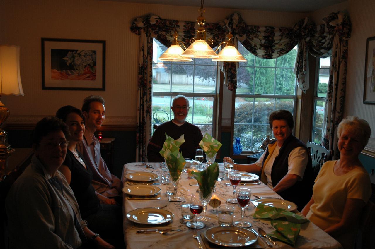 Dinner at McKinley's for Adrian & Dinah: Dinah, Chrissy, Simon, Lindsay, Adrian and Judy