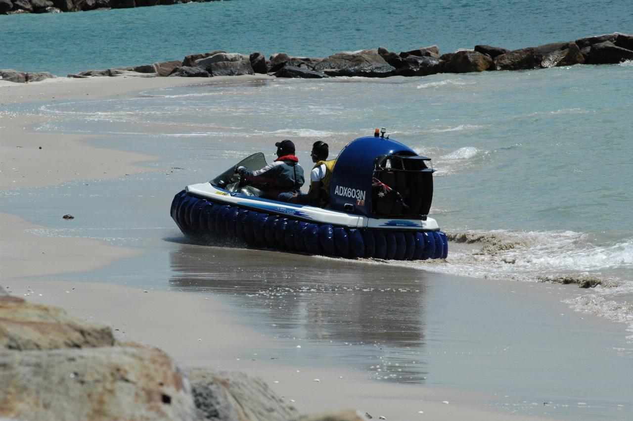 A couple of micro hovercraft approaching Kurnell Beach