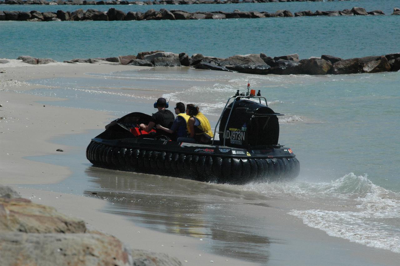 A couple of micro hovercraft approaching Kurnell Beach