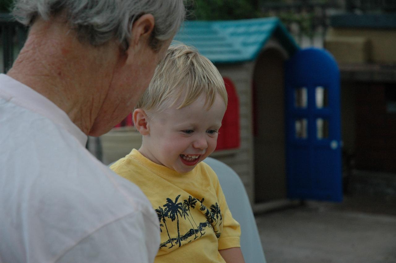 Happy Flynn with Dandy at Flynn's second birthday party (delayed)