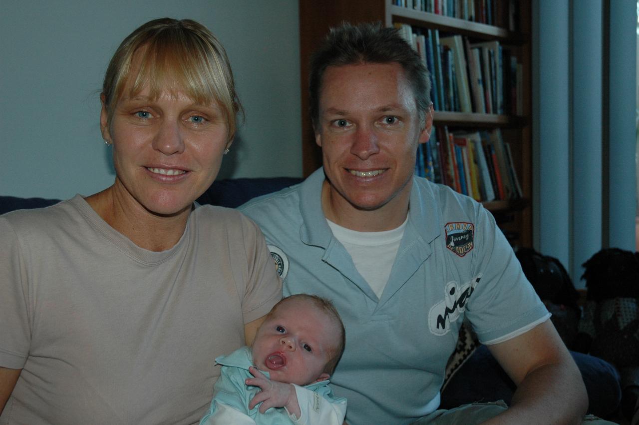 Kelly, Cooper and Glenn Wallace at Illawong family dinner night