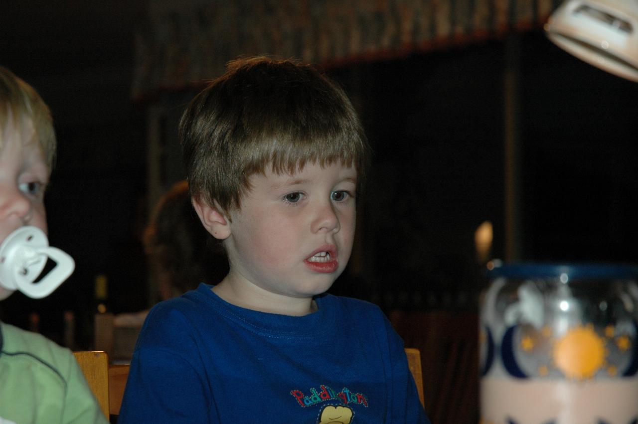 Jake Crofts anxiously watching the milk shake production at Illawong family dinner night