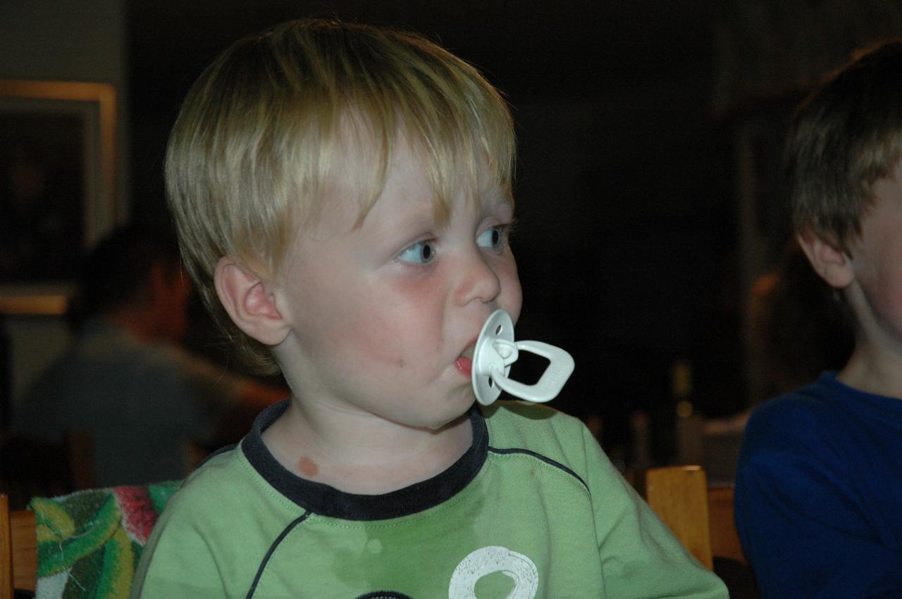 Flynn Crofts anxiously watching the milk shake production at Illawong family dinner night