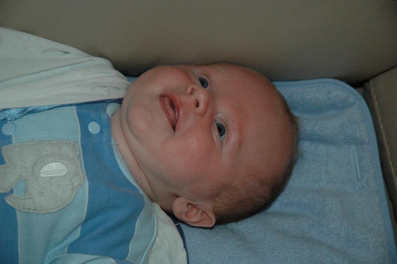 Baby Cooper's smile at Padstow - first smile captured