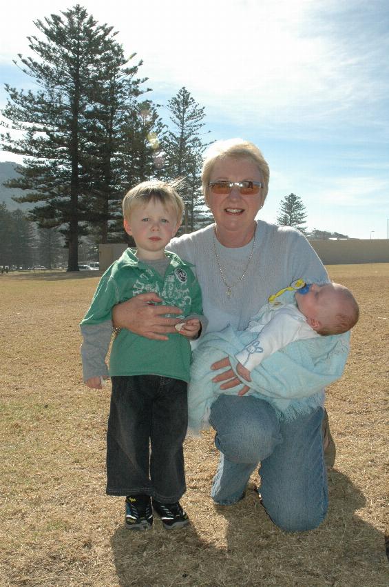 Mother's Day at Thirroul: Yvonne with Flynn and Cooper