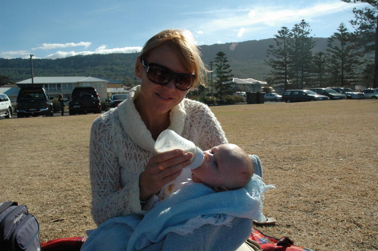 Mother's Day at Thirroul: Kelly with Cooper Wallace