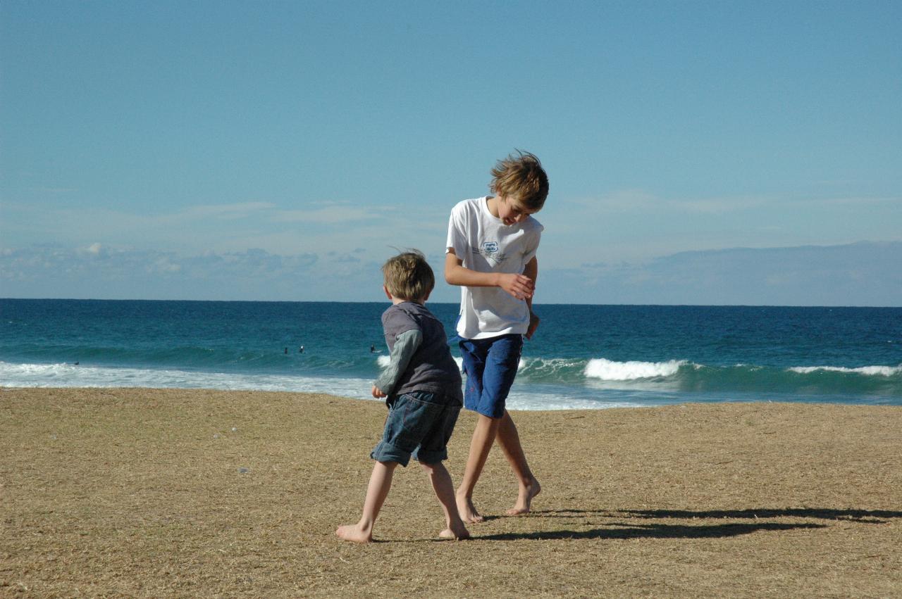 Mother's Day at Thirroul: Gile and Jake Crofts (cousins)