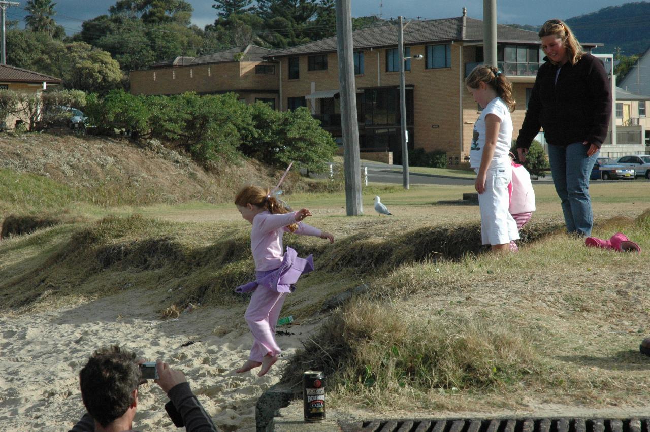 Mother's Day at Thirroul: Youngsters jumping