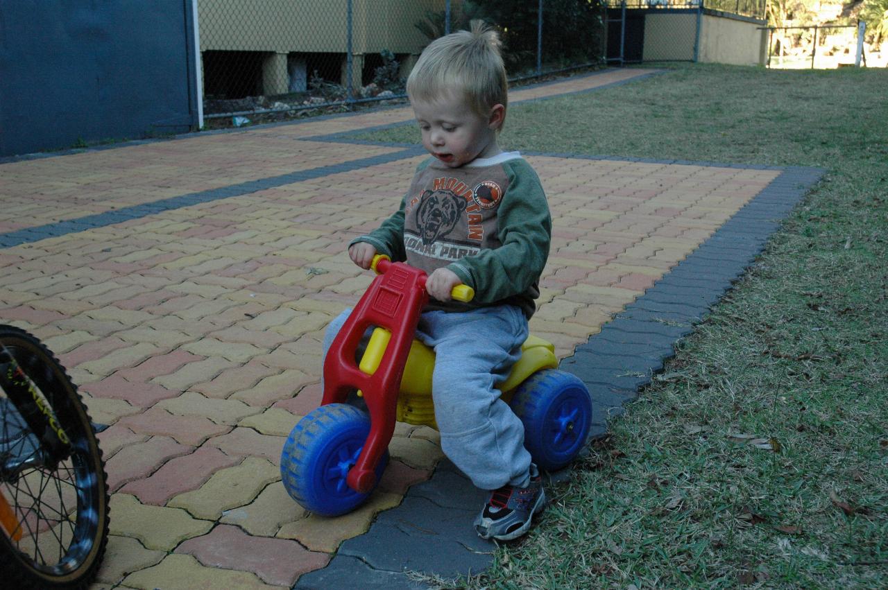 Flynn Crofts at Woronora on his trike