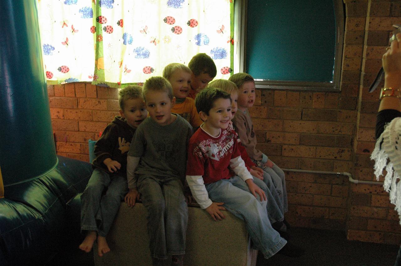 Jake's birthday at Crazy Maze: group photo on the box