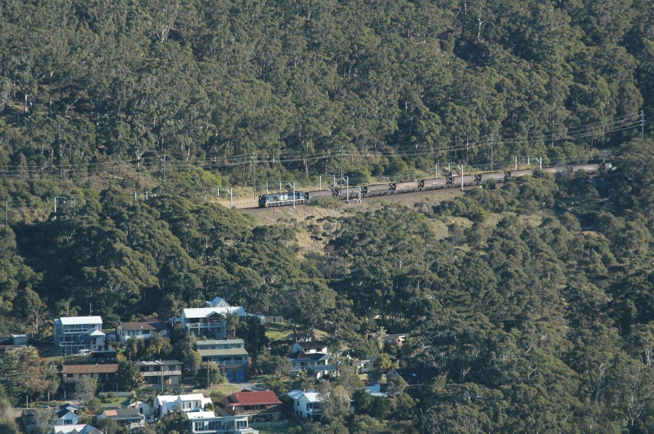 Coal train headed towards Wollongong above Stanwell Park