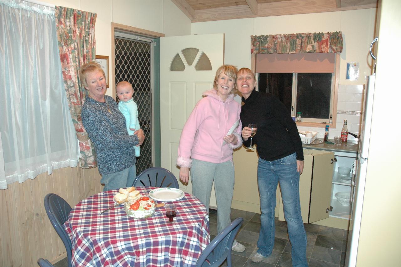 Three generations: Yvonne, Cooper, Michelle and Kelly at Bendalong for Cooper's Baptism