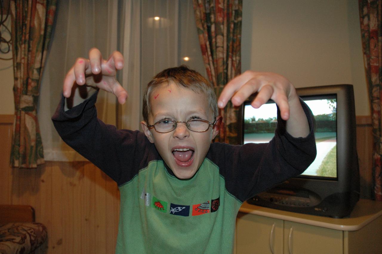 Tynan Wallace doing his scary act at Bendalong for Cooper's Baptism