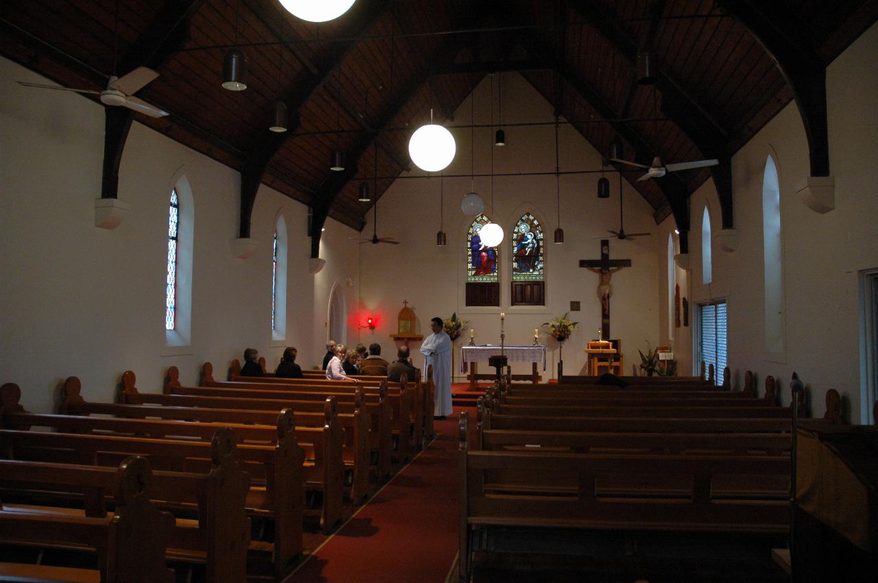 Group assembling in St. Mary's, Milton with Father Francis