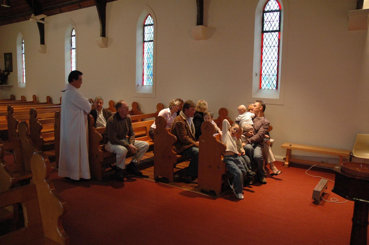 Group assembling in St. Mary's, Milton with Father Francis