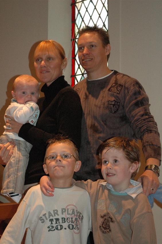 Wallace family with Jake Crofts after Cooper's Baptism