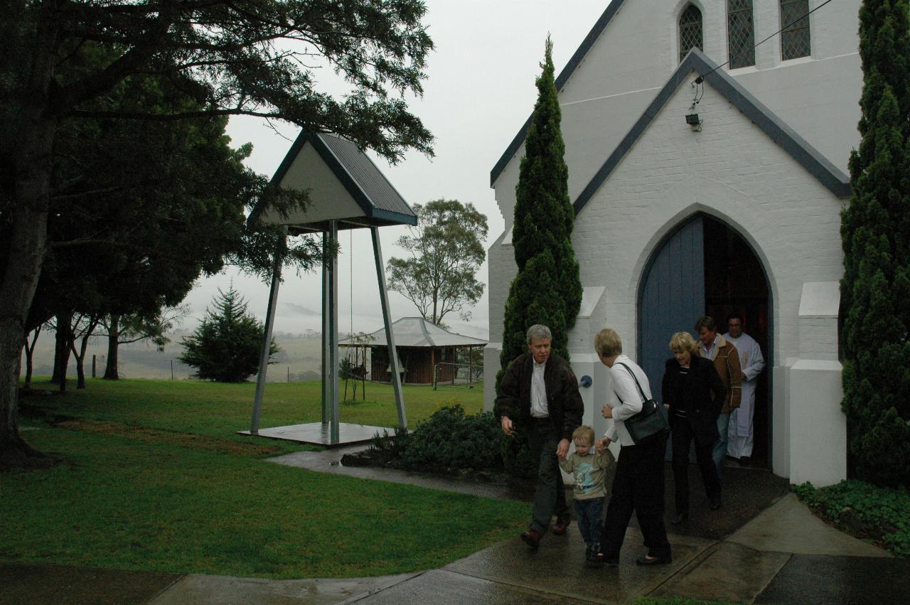 Leaving St. Mary's, Milton, after Cooper's Baptism