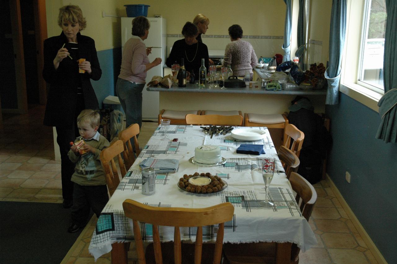 Food preparation at Bendalong cottage for Cooper's Baptism celebration