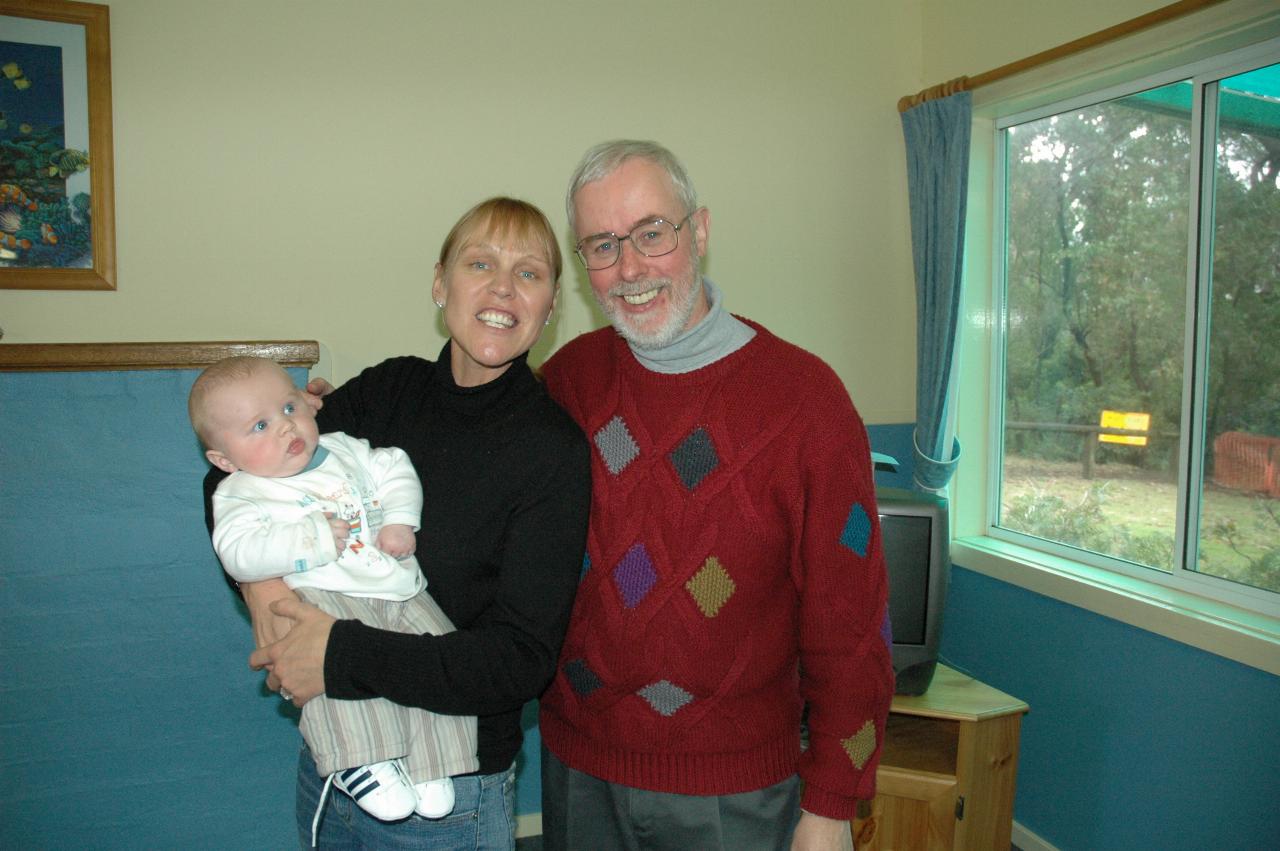 Cooper with Kelly and Lindsay at Cooper's Baptism celebration, at Bendalong Tourist Park