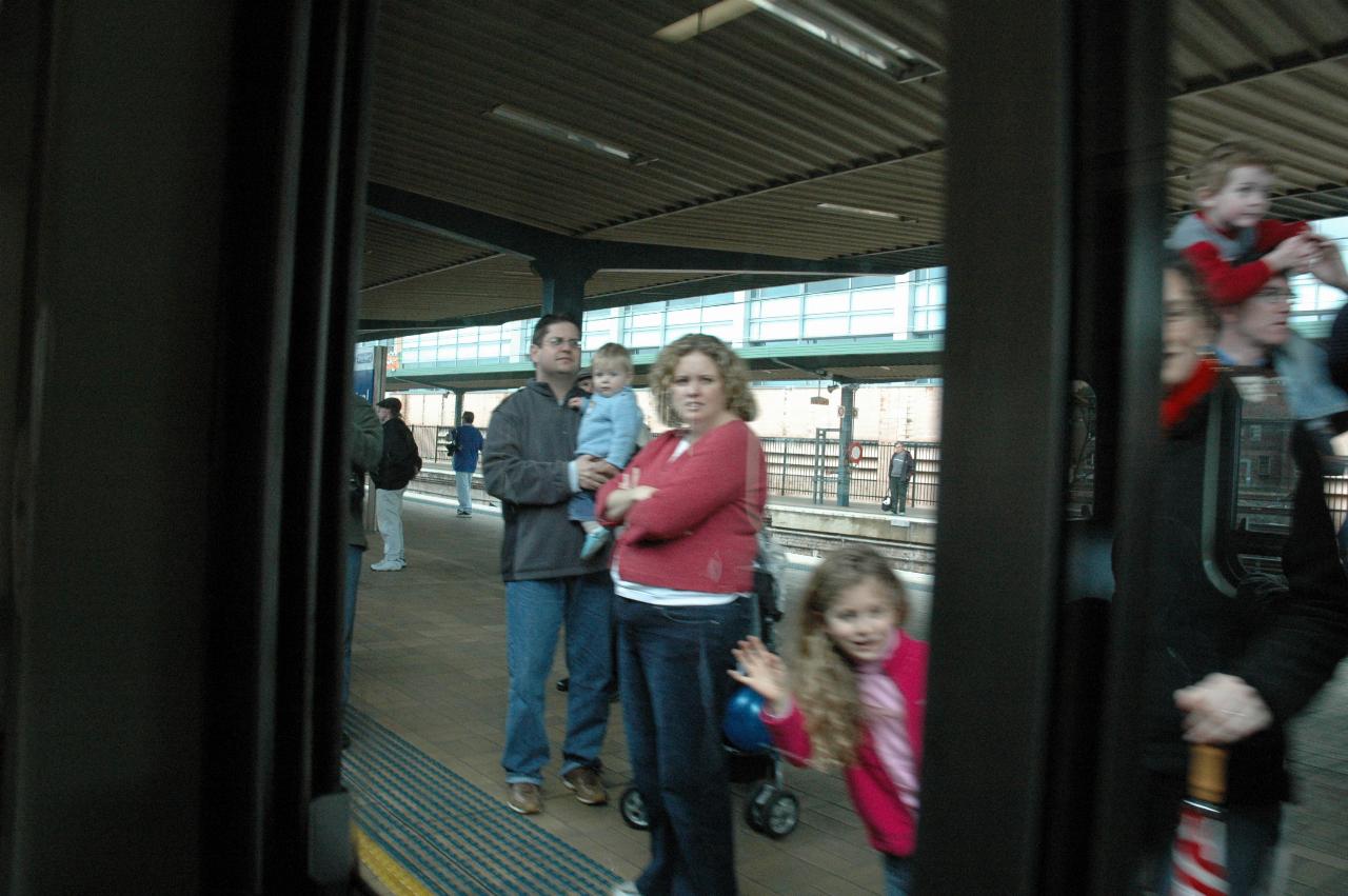 Under way with people watching on steam train ride from Central to Hurstville for Central's 100th anniversary