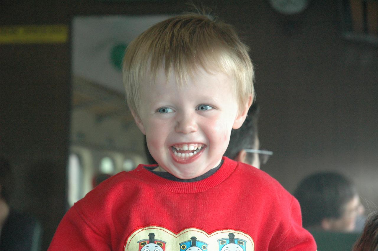 Flynn on Central's 100th anniversary steam train ride to Hurstville - note smoke in carriage!