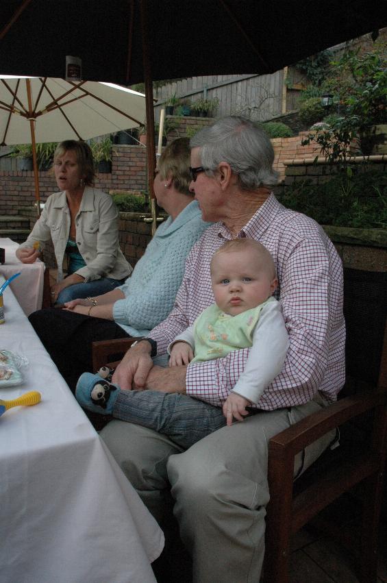 Kelly, Yvonne and Peter with Cooper at Currey's, Engadine