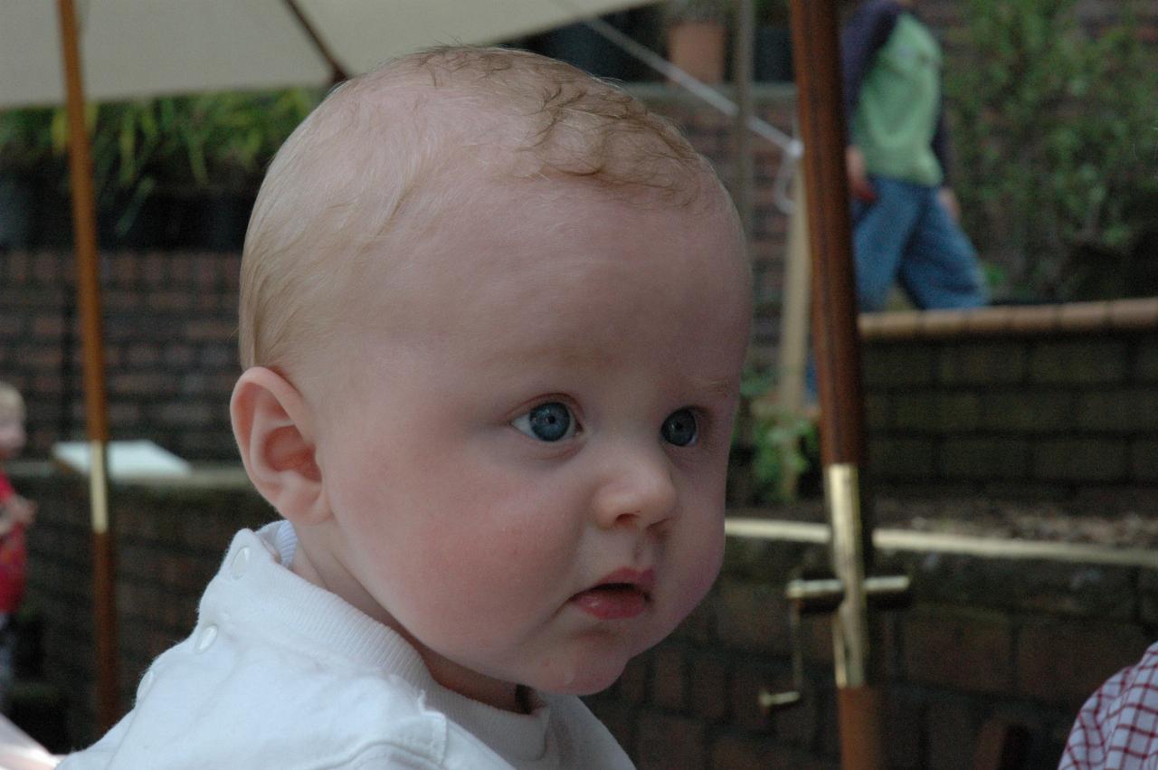 Baby Cooper staring into the distance at Currey's, Engadine