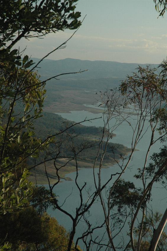 Looking south down Burragorang Valley, showing low water level