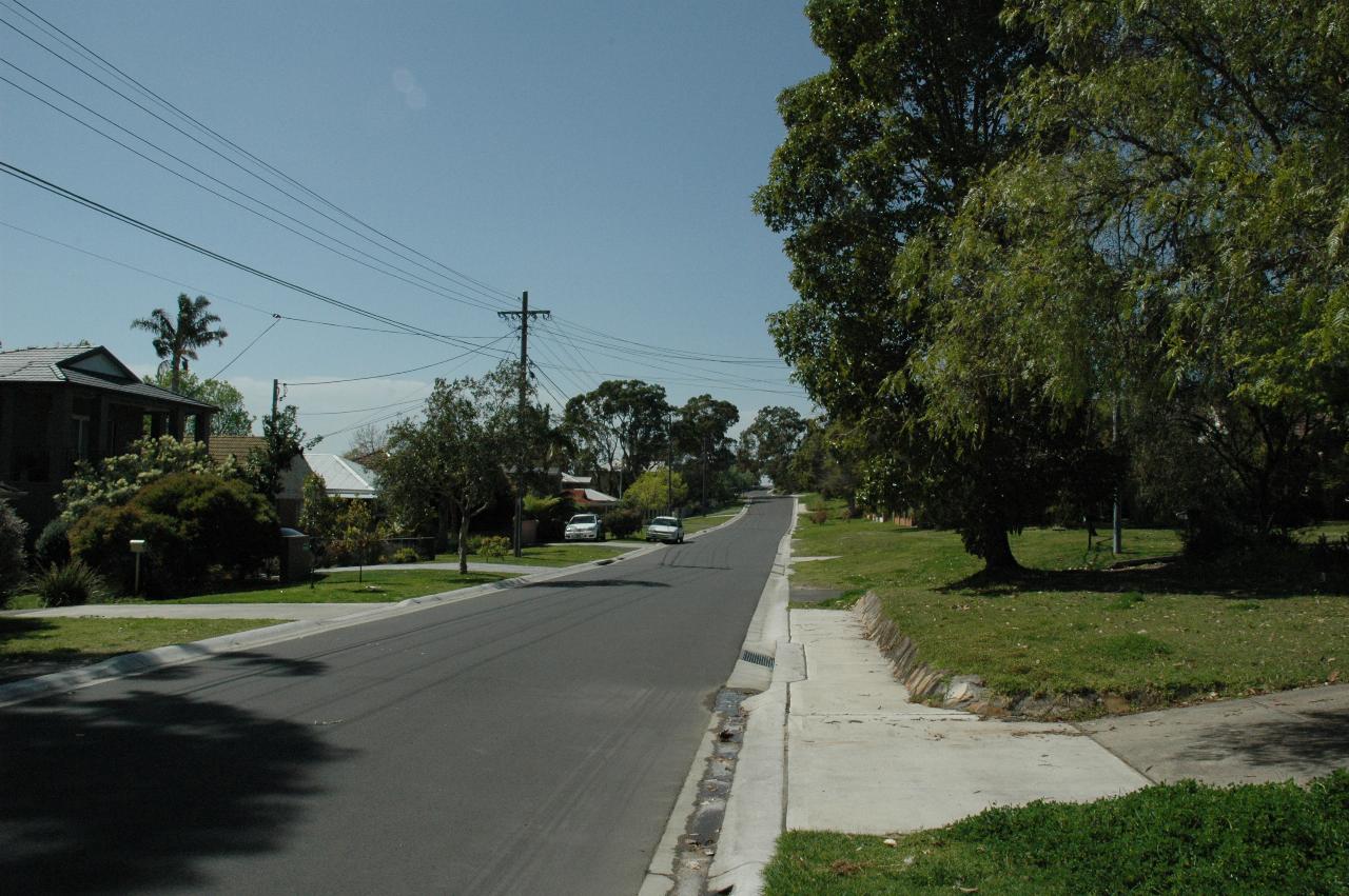 Looking east along Wollun Street from 38A