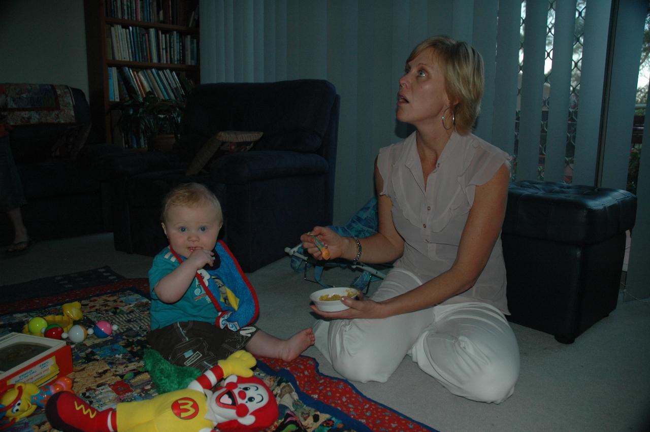 Kelly feeding Cooper at Illawong