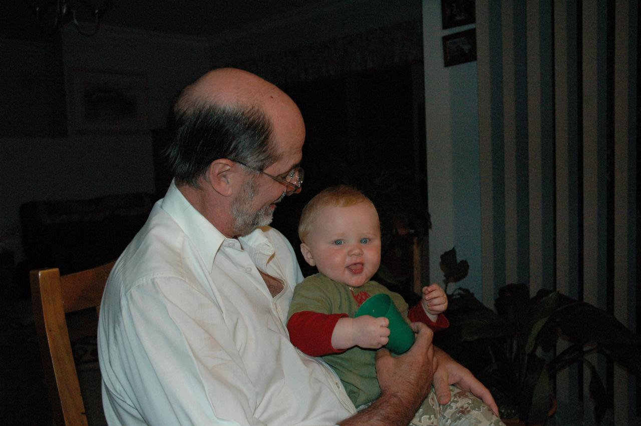 Mel with Cooper at Michelle's birthday party at Illawong