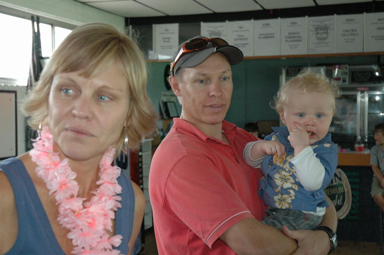 Tynan's 7th birthday party: Kelly, Glenn and Cooper