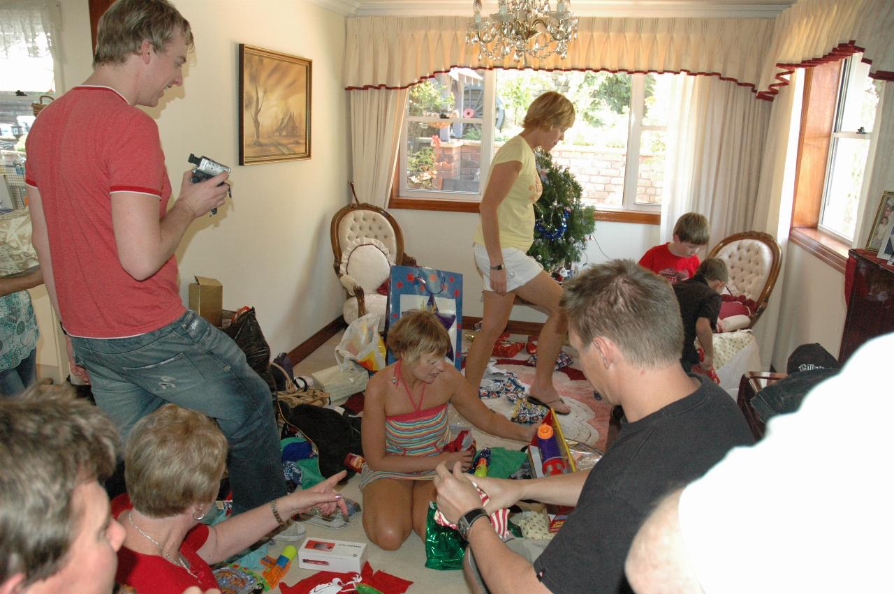 Christmas at Currey's: Chaos as presents are opened