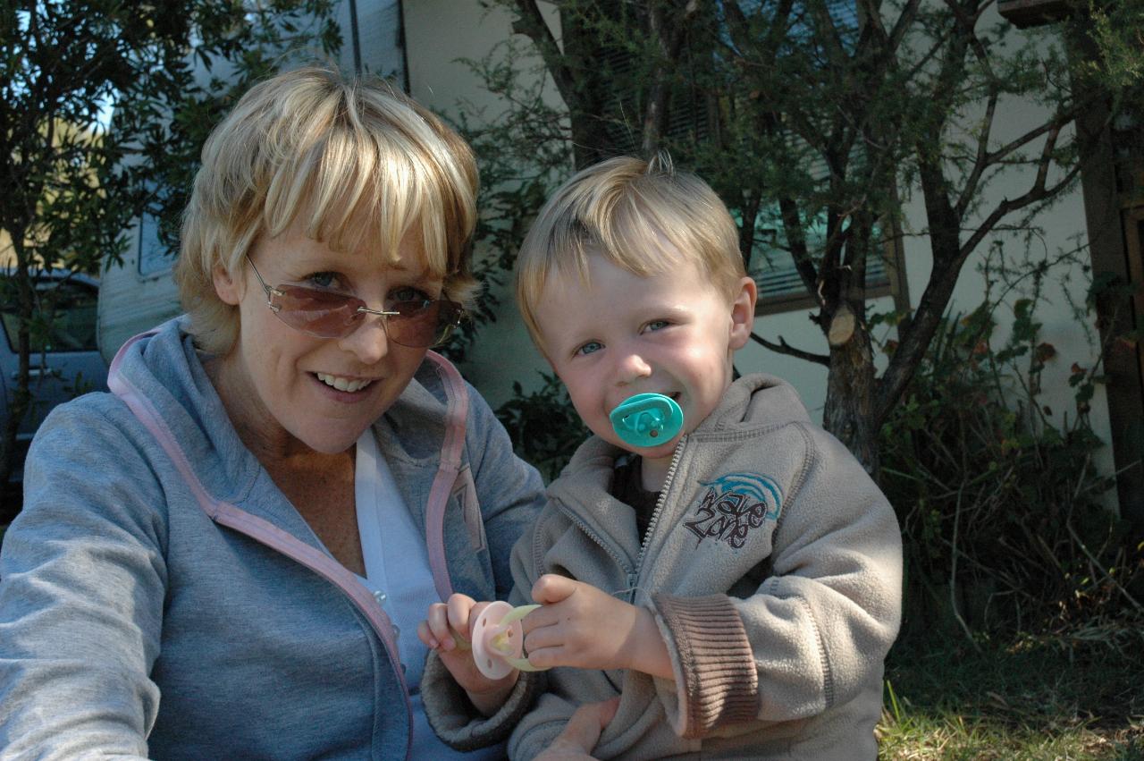 Flynn and Michelle at Bendalong, Easter