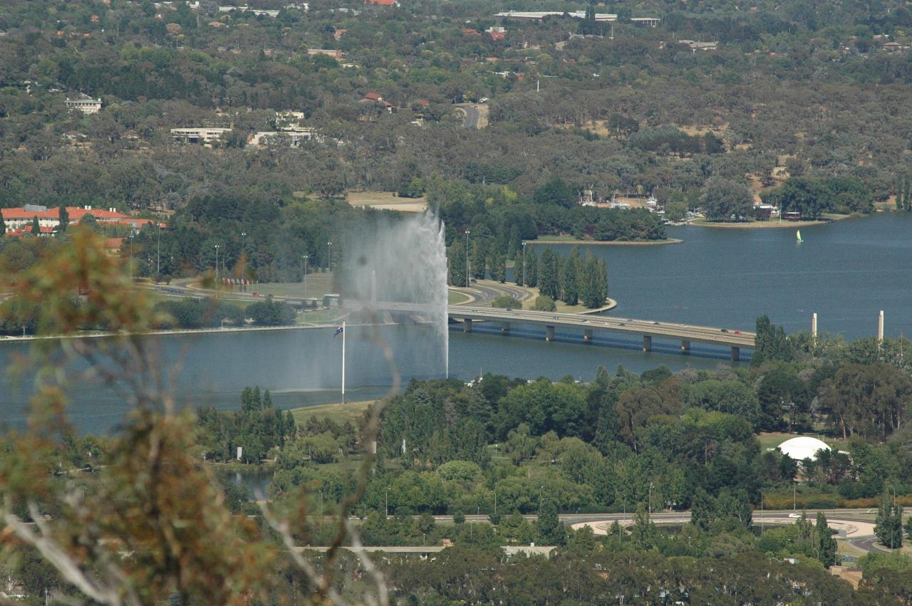 Captain Cook Fountain, seen from Mt. Ainslie