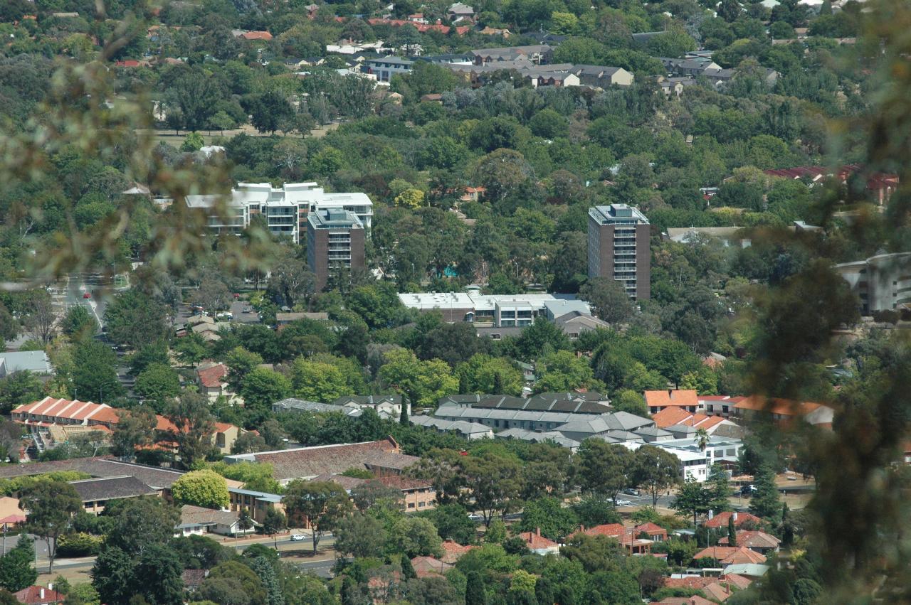 Fenner Hall as seen from Mt. Ainslie